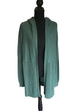 Hooded Knit Cardigan - Sage Green
